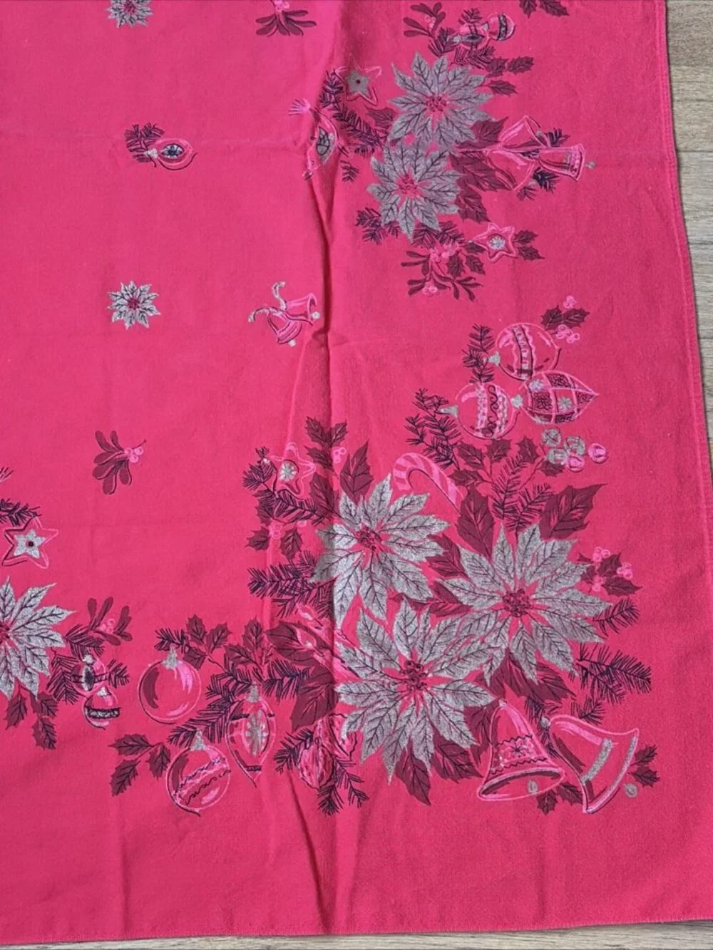 Vintage Christmas Tablecloth Square 46X46